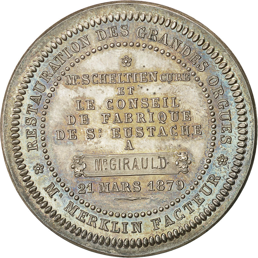 France, Medal, Les Grandes Orgues de Saint Eustache, 1879, SUP+, Argent