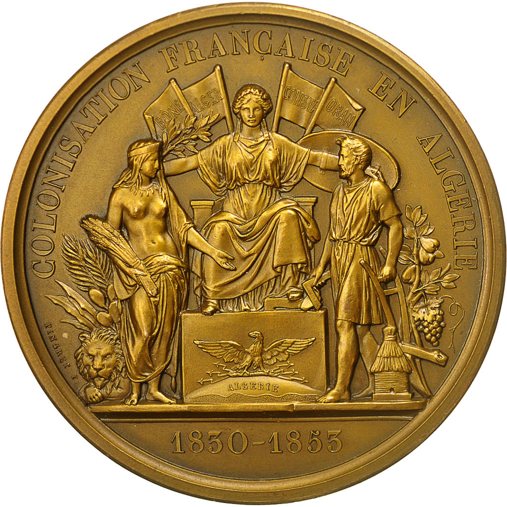France, Medal, Napoléon III, Colonisation Française en Algérie, Pingret