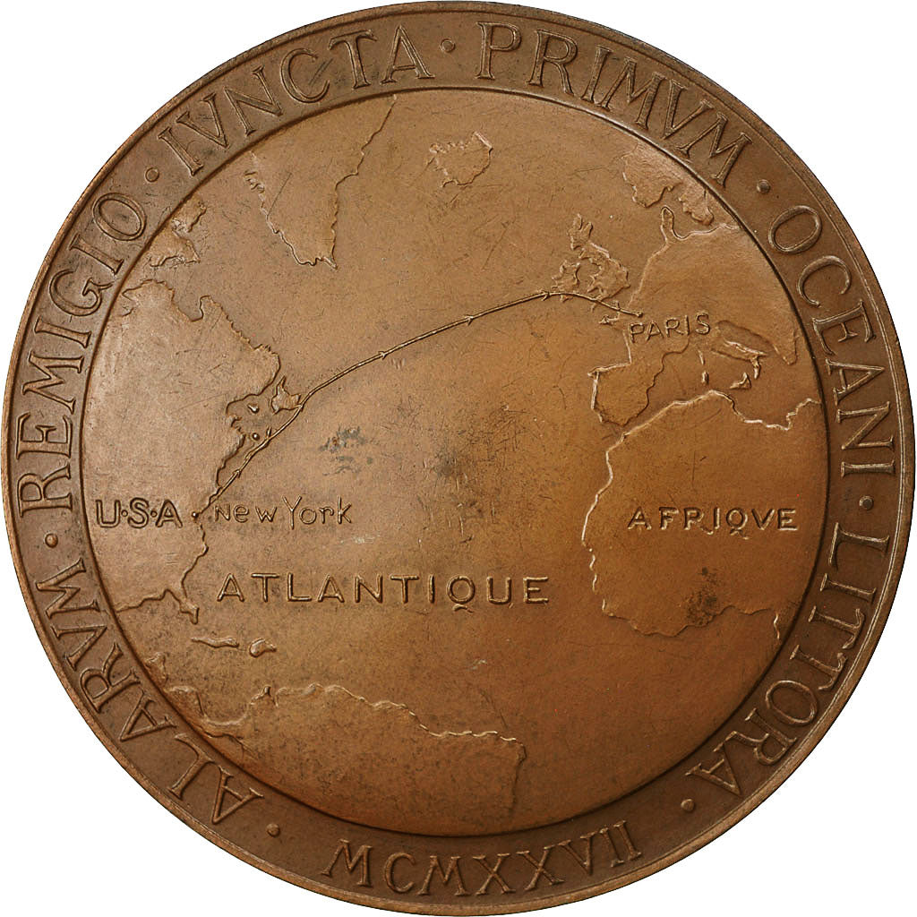 France, Medal, Charles.Lindbergh, New York-Paris, 1977, Prud'homme.G, MS(60-62)