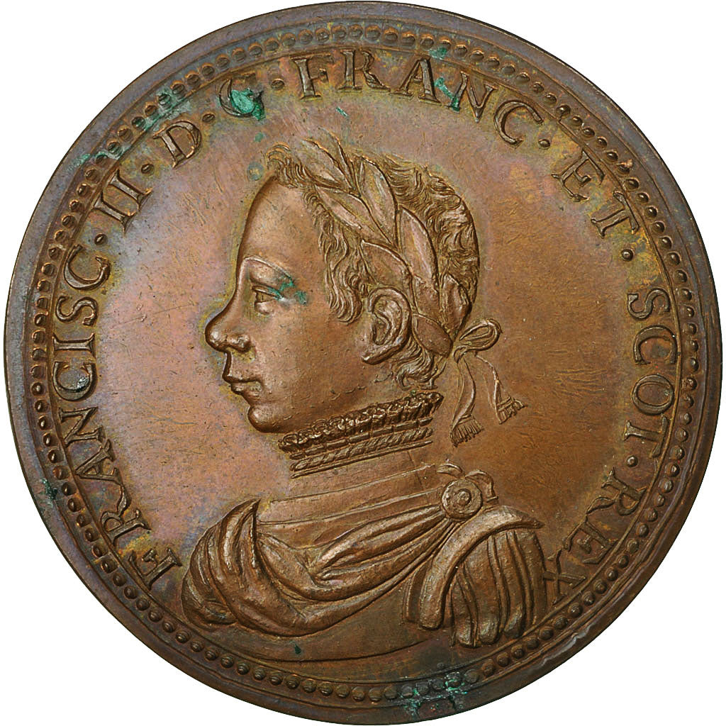Frankrijk, Medal, François II, Paix d'Edimbourg (1560), PR+, Bronze