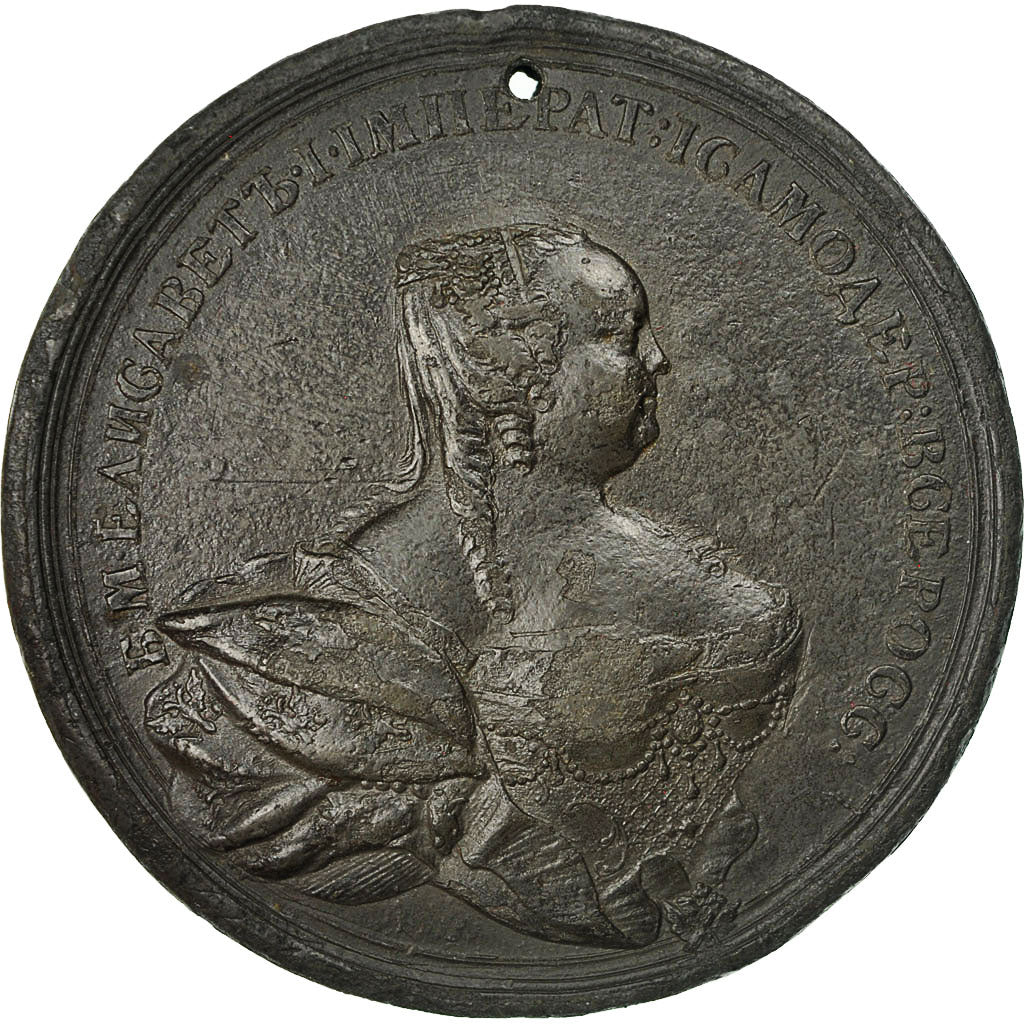 Russia, Medal, Elizabeth, Paix avec la Suède, 1743, VF(20-25), Cyna
