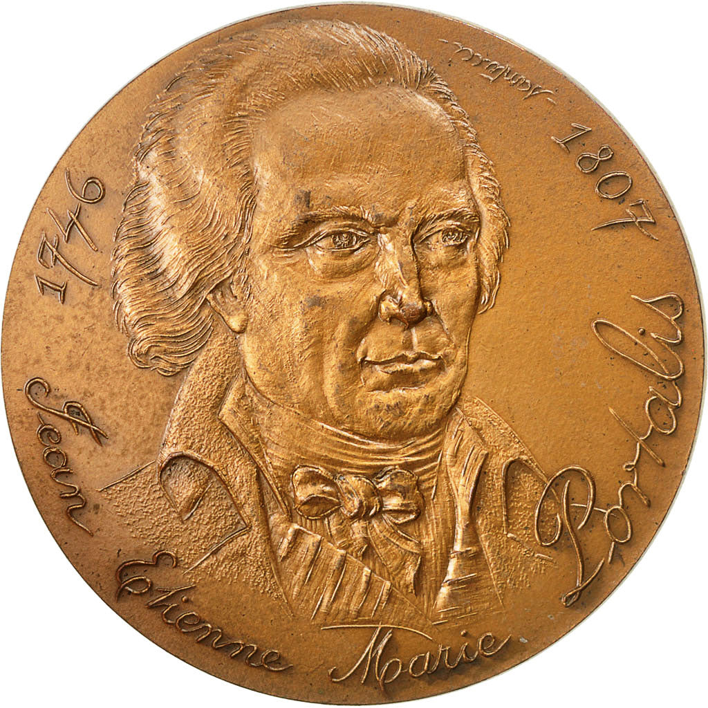Francja, Medal, Jean Etienne Marie Portalis , Notariat Français, 1978