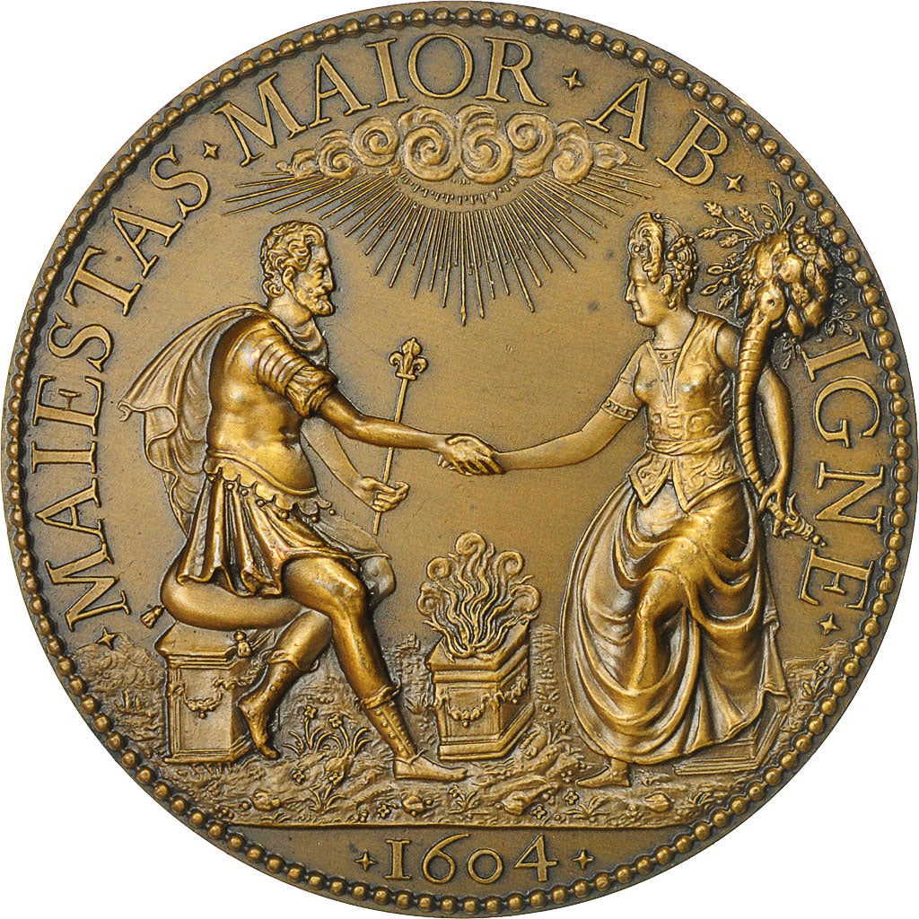 Francja, Medal, Henri IIII, Maiestas Maior Ab Igne, MS(64), Bronze