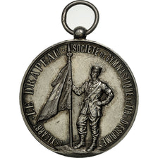 France, Medal, Le Drapeau, Société de Tir, 1887, AU(55-58), Silver