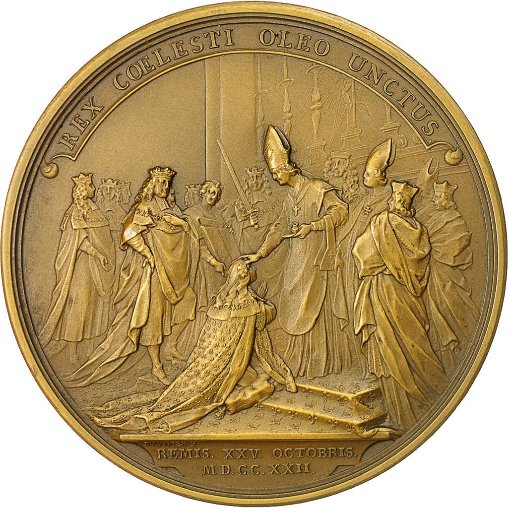 France, Medal, Louis XV, Sacre à Reims, Duvivier, MS(63), Bronze