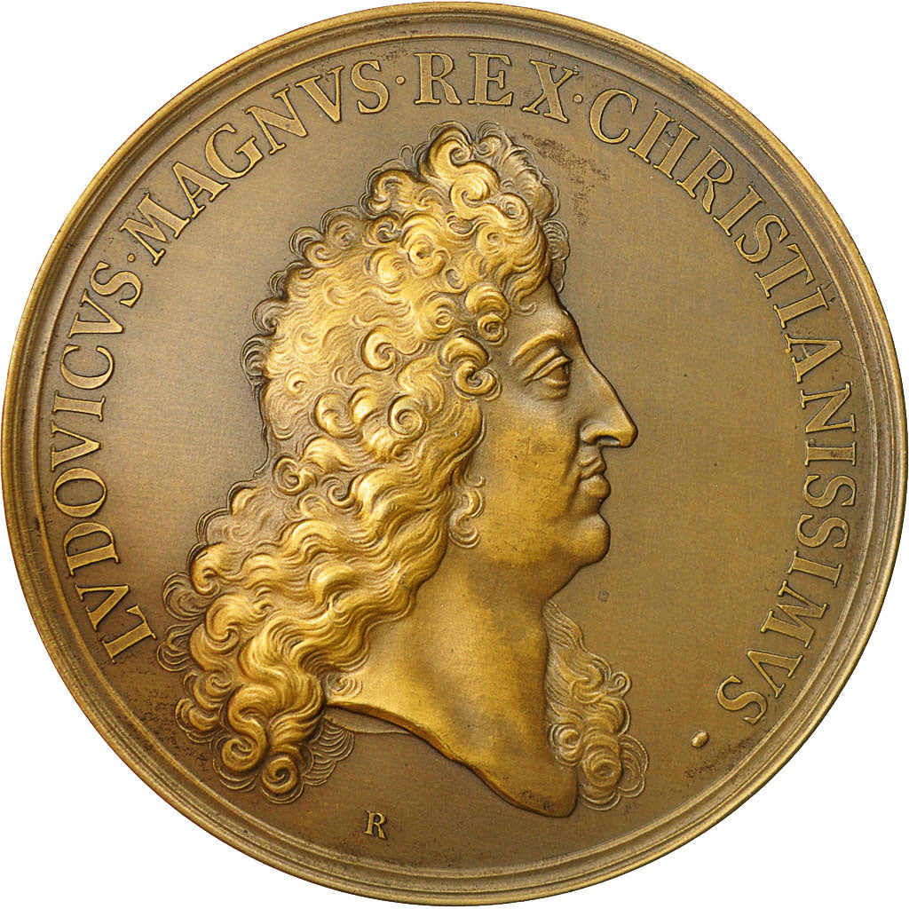France, Medal, Louis XIV, Construction du Pont Royal, Molart, MS(60-62), Bronze