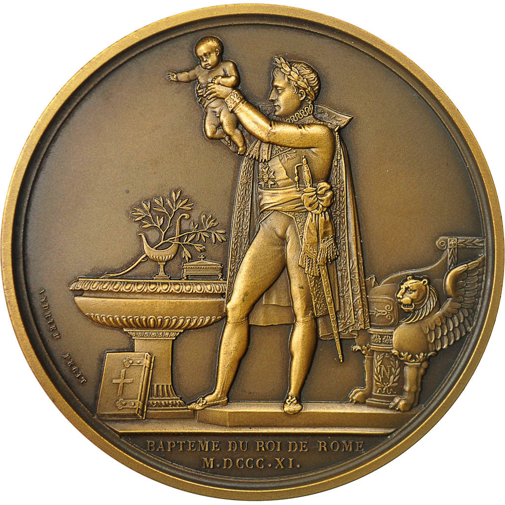 France, Medal, Napoléon Ier, Baptème du Roi de Rome, Denon / Andrieu, MS(63)