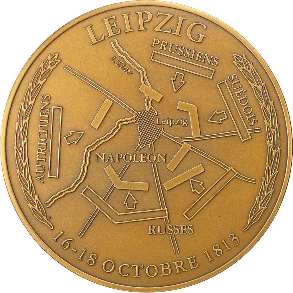 France, Medal, Napoléon Ier, Bataille de Leipzig (1813), MS(63), Bronze