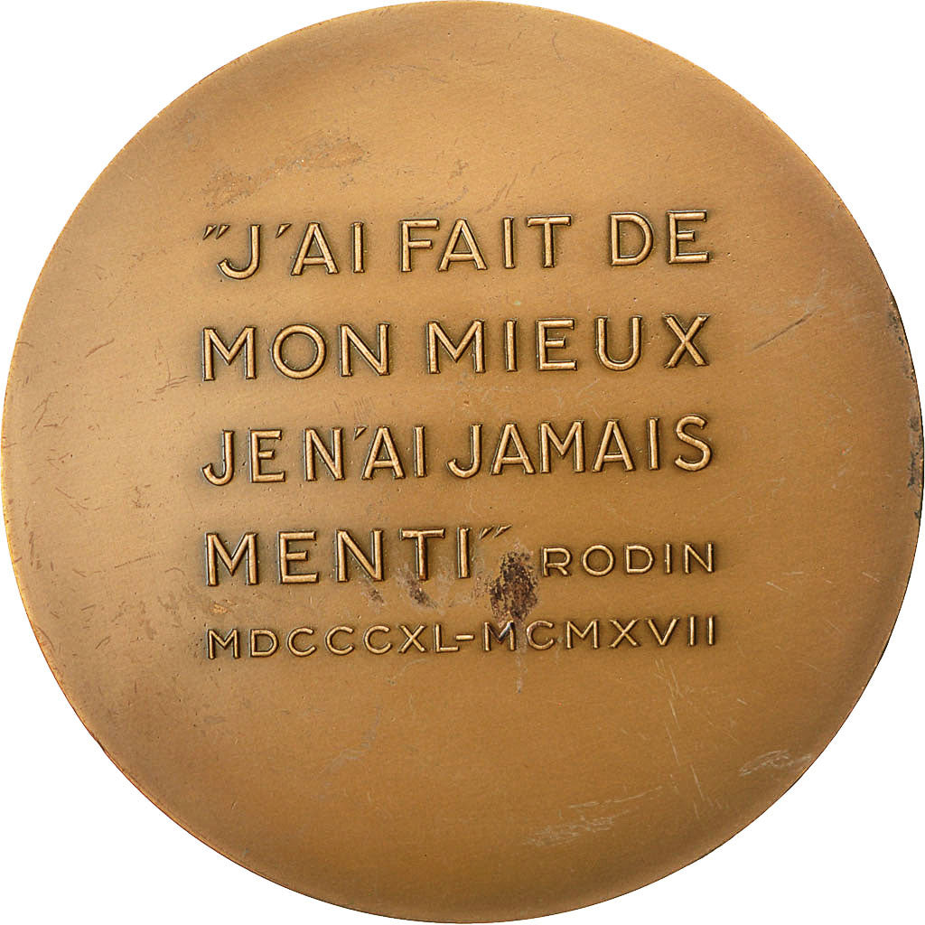 France, Medal, Auguste Rodin, 1989, Grégoire, MS(60-62), Bronze