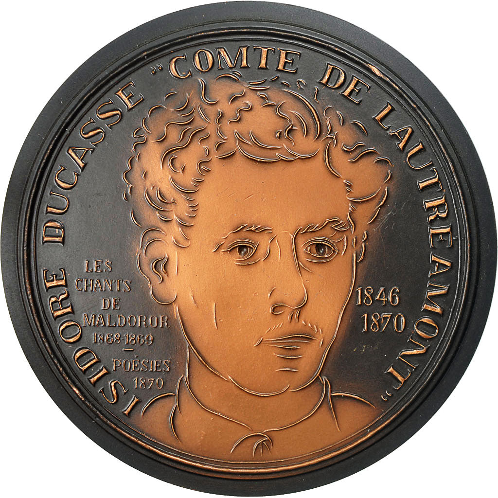 France, Medal, Poésie, Isidore Ducasse, Comte de Lauréamont, 1987, AU(50-53)