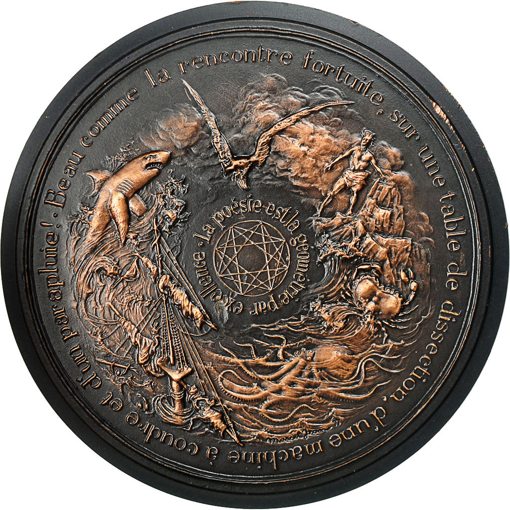France, Medal, Poésie, Isidore Ducasse, Comte de Lauréamont, 1987, AU(50-53)