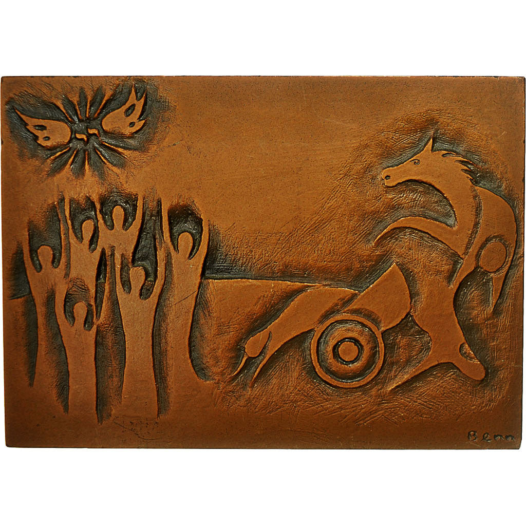 France, Medal, Plaque, Hébreux, Psaume XX 89, 1979, Benn, MS(60-62), Copper