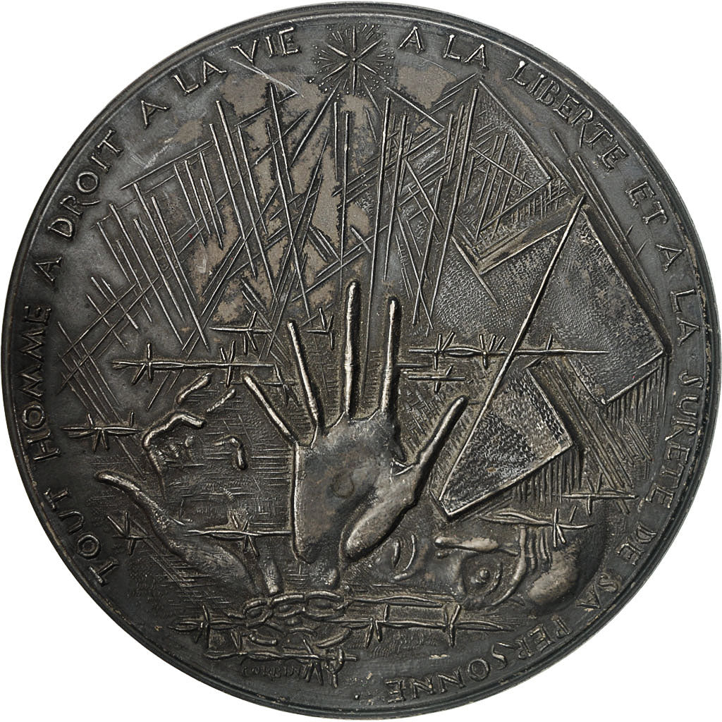 Francja, Medal, XXème Anniversaire de la Déclaration des Droits de l'Homme