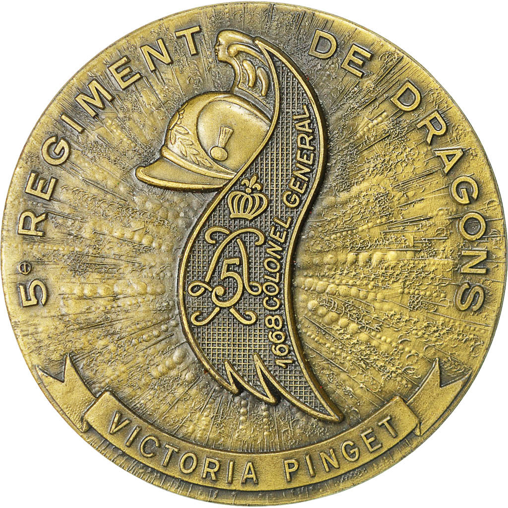 France, Medal, 5 ème Régiment de Dragons (1793-1944), AU(55-58), Bronze