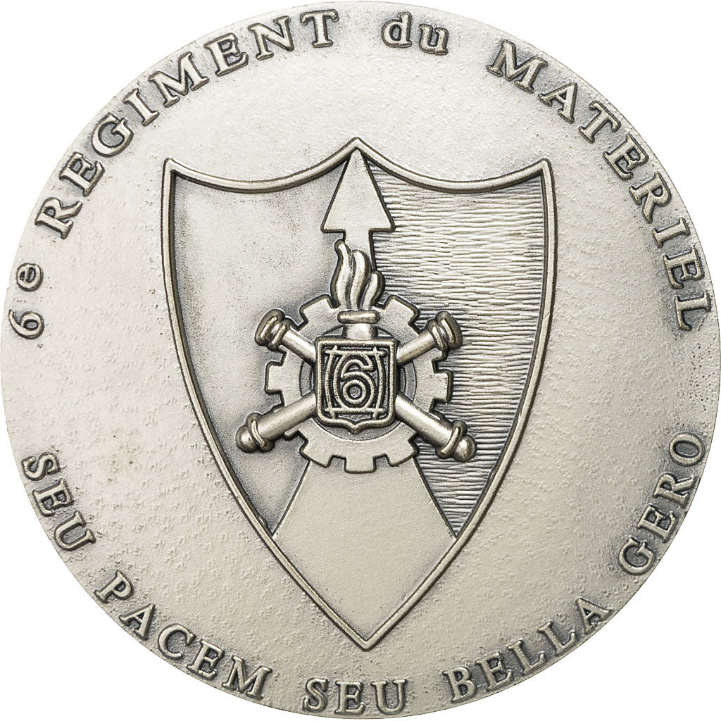 France, Medal, Militaire, 6 ème Régiment du Matériel, AU(55-58), Silvered