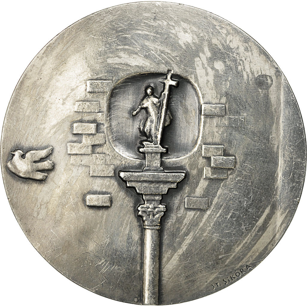 Poland, Medal, Militaire, Warszawa (Varsovie), Sikora, AU(55-58), Silvered