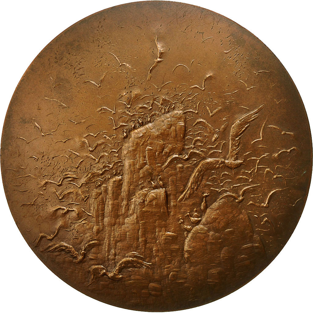 France, Medal, Réserve du Cap Sizun, 1977, Moufle, AU(55-58), Bronze
