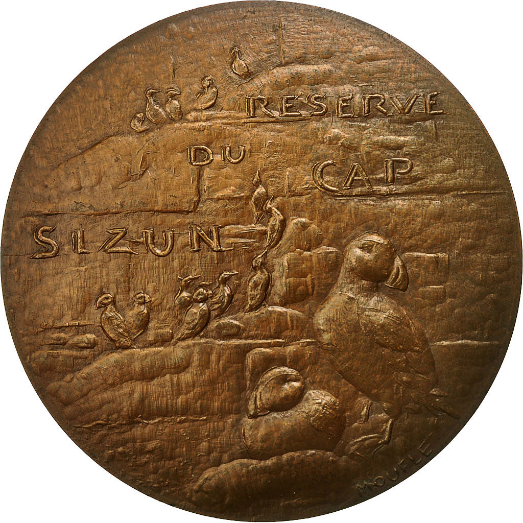 France, Medal, Réserve du Cap Sizun, 1977, Moufle, AU(55-58), Bronze