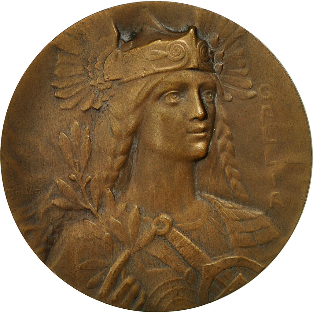 France, Medal, Gallia, Femme Gauloise Casquée, Morlon, EF(40-45), Bronze