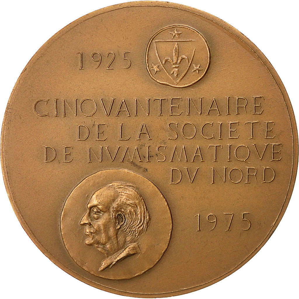 France, Medal, Cinquantenaire de la Société Numismatique du Nord, 1973, Rips