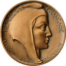France, Medal, Marianne, République Française, Offert par L.Fabius, 1981