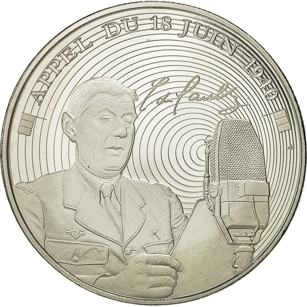 Frankreich, Medal, Charles De Gaulle, Appel du 18 juin 1940, VZ+, Nickel