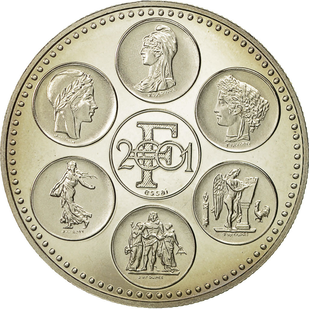 Francia, Medal, Coq, Fin du Cours Légal du Franc, 2002, EBC+, Níquel