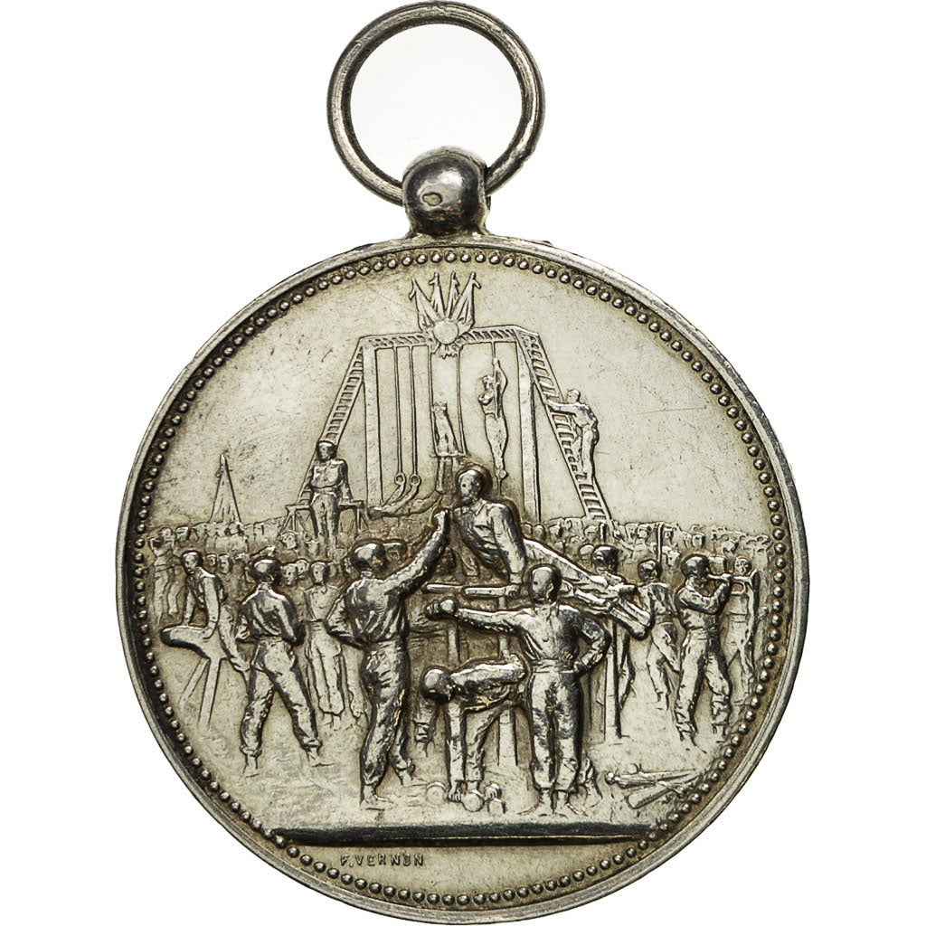 Francia, Medal, Sport et Gymnastique, 1887, Vernon, SPL-, Argento