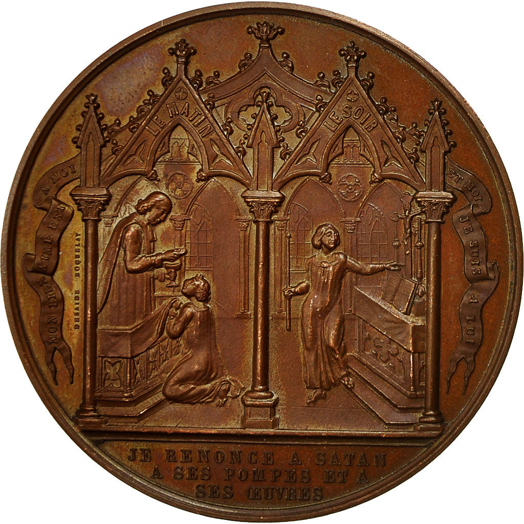 Francja, Medal, Baptème, Première Communion et Confirmation, 1864, Desaide
