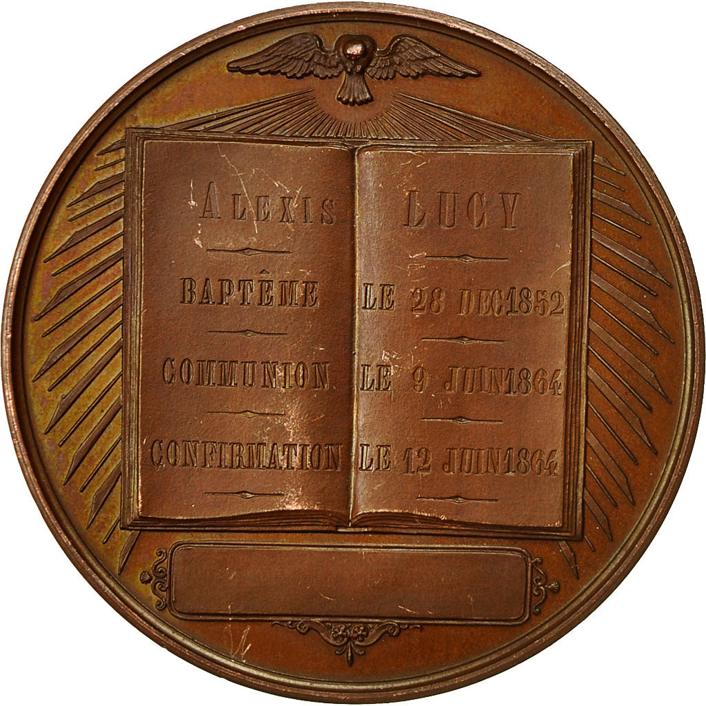 Francja, Medal, Baptème, Première Communion et Confirmation, 1864, Desaide