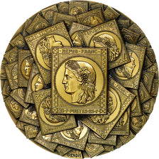 France, Medal, Médaille de Table Calendrier, Timbres Poste, 1999, Gendis