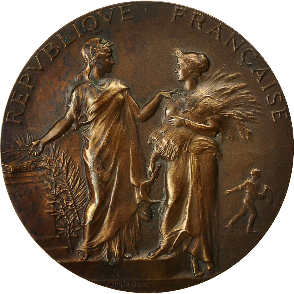 France, Medal, Enseignement Agricole, Prix aux Instituteurs, 1919, Dubois.A