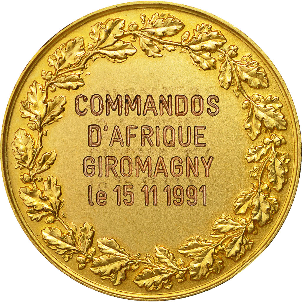 Frankreich, Medal, Commandos d'Afrique, Ville de Giromagny, 1991, UNZ, Bronze