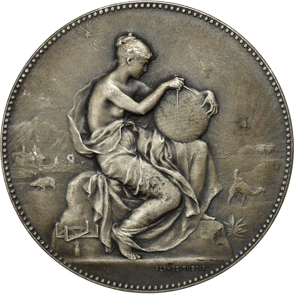 Frankreich, Medal, Société Normande de Géographie, Dubois.H, SS+, Silvered