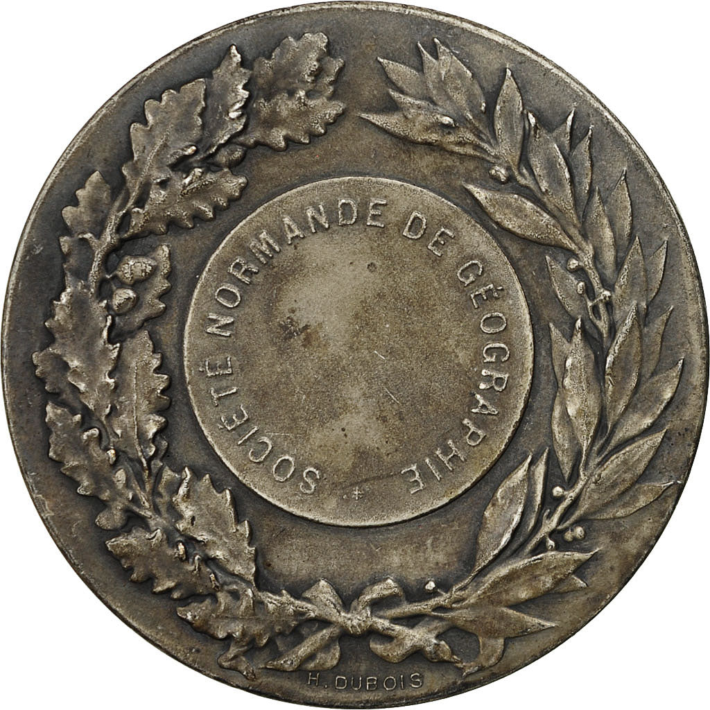Frankreich, Medal, Société Normande de Géographie, Dubois.H, SS+, Silvered
