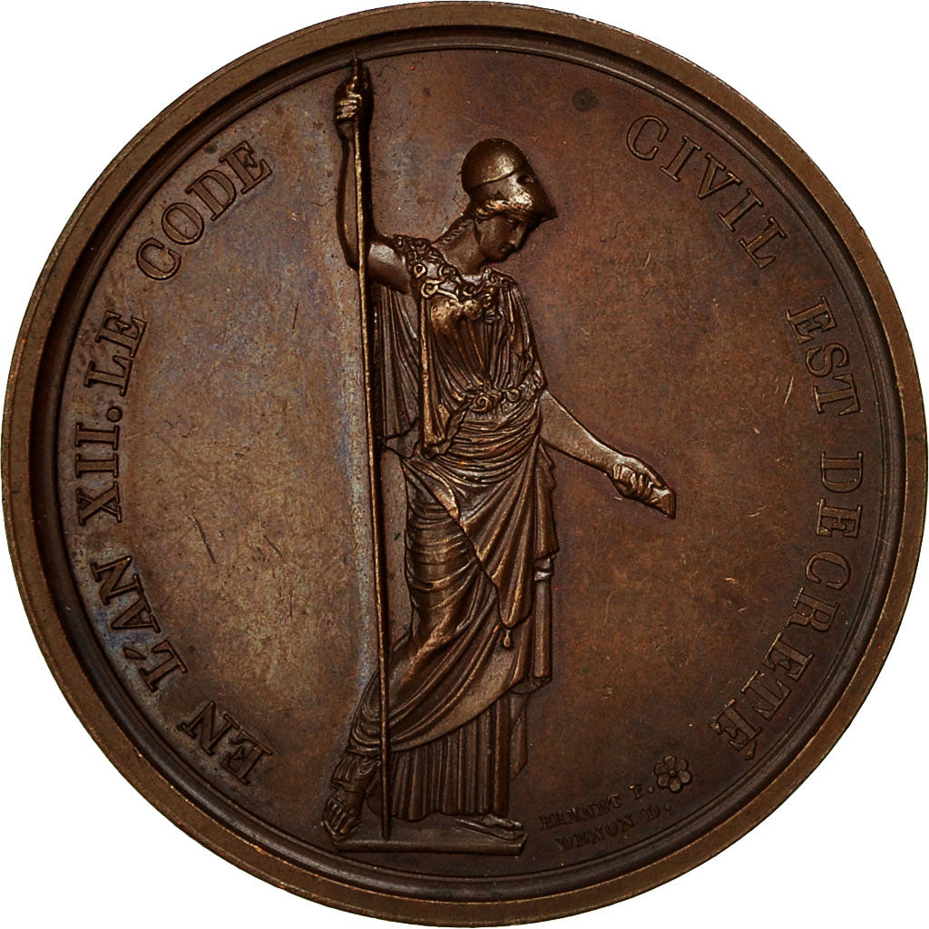 France, Medal, Napoléon Ier, En l'An XII, le Code Civil est Décrété, Denon