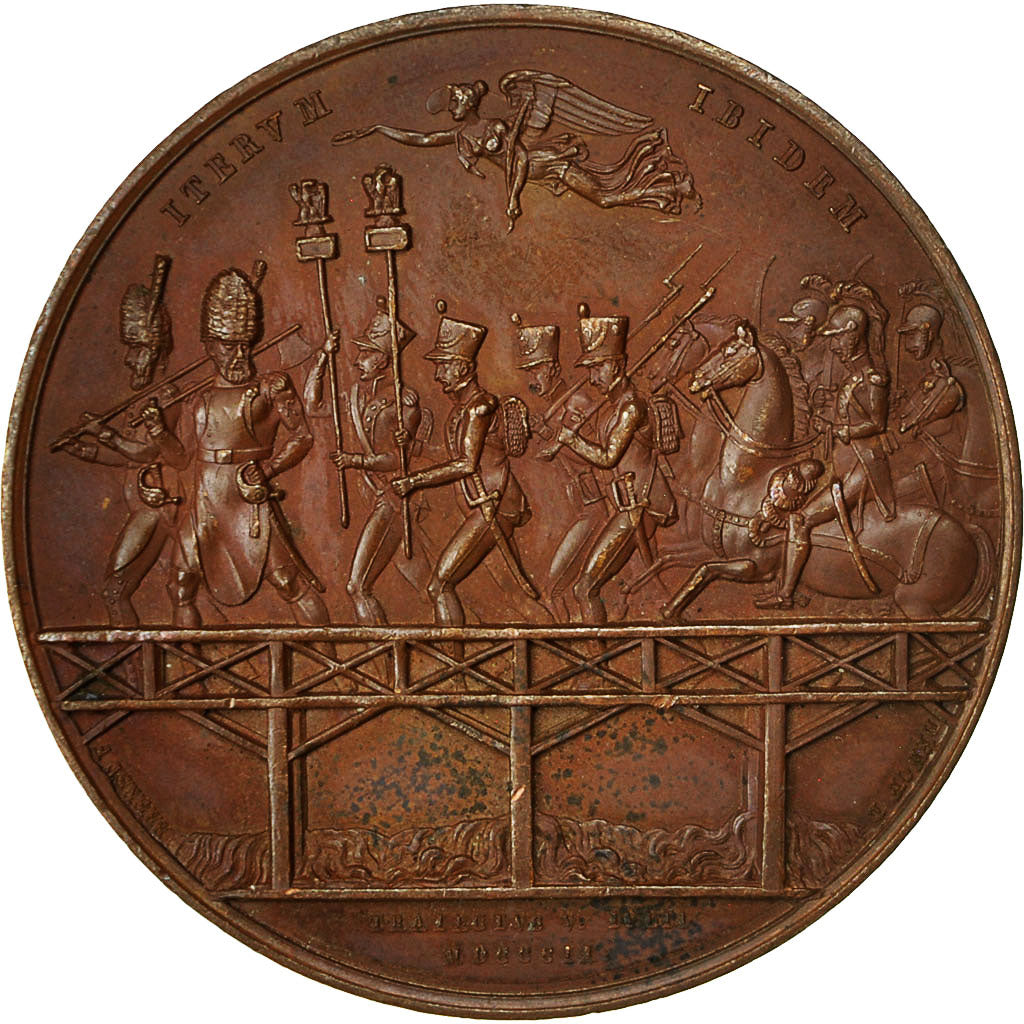 France, Medal, Napoléon Ier, Le Passage du Danube, 1809, Denon, Brenet