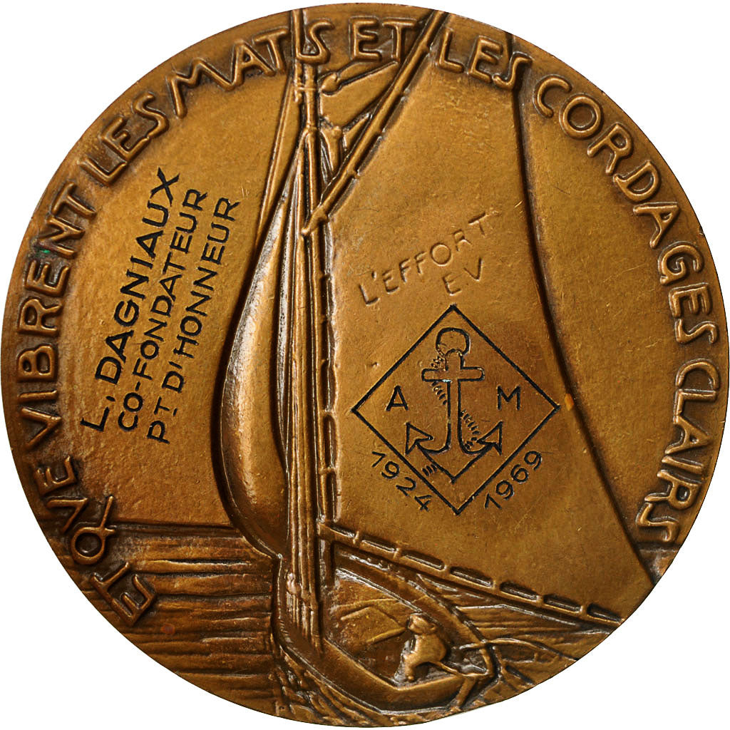France, Medal, Marine, Bâteaux, Navigation, AU(55-58), Bronze