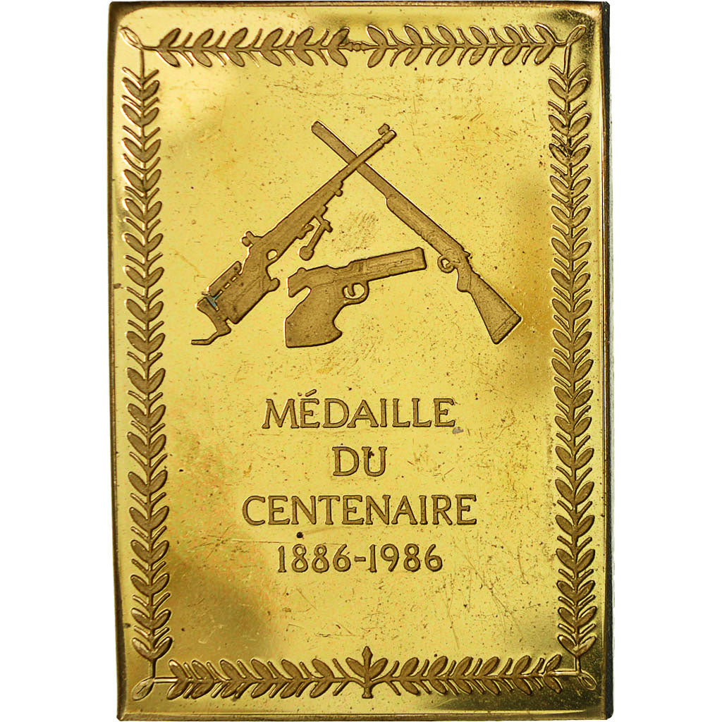 Frankreich, Medal, Centenaire Fédération Française de Tir, 1986, SS, Gilt