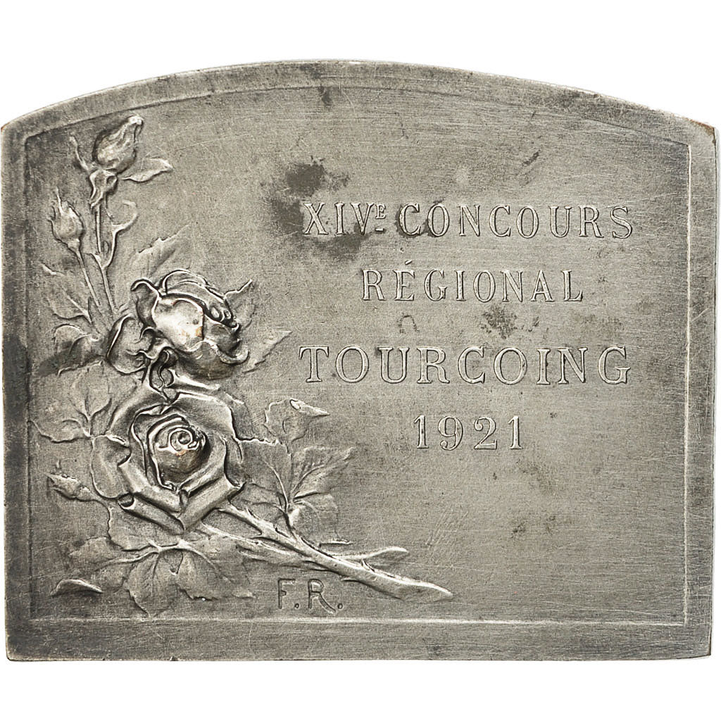 France, Medal, Jeanne d'Arc Cuirassée tenant une épée, Tourcoing, 1921