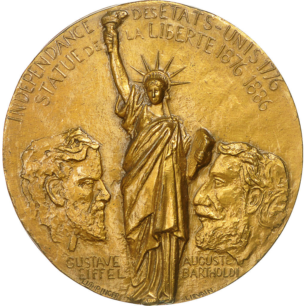 France, Medal, Statue de la Liberté, G.Eiffel - A.Bartholdi, 1986