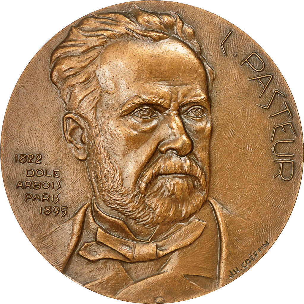 France, Medal, Hommage à Louis Pasteur, Dole-Arbois-Paris, 1995, Coeffin