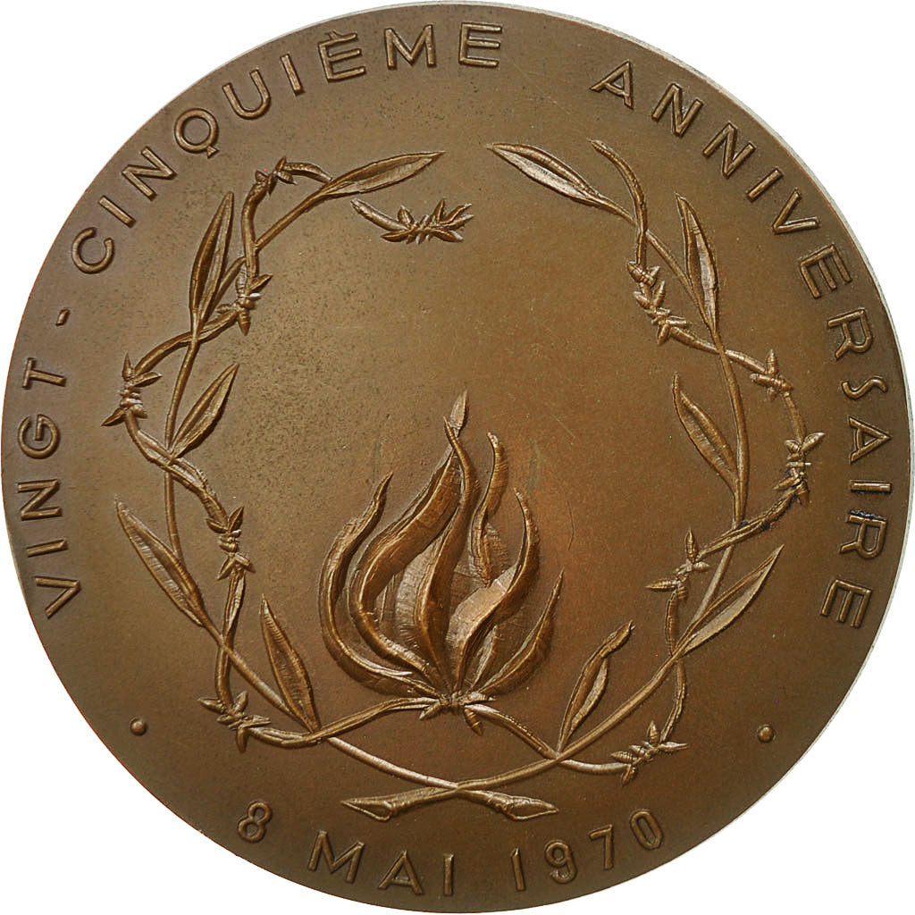 Francia, Medal, 25 ème Anniversaire de la Victoire, 1970, Charon, EBC, Bronce