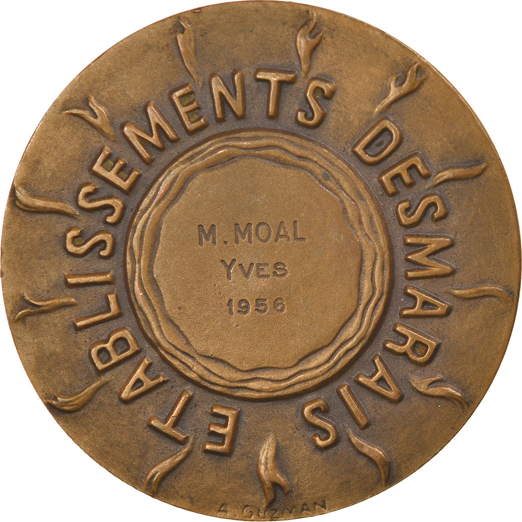 Francja, Medal, Etablissements Desmarais, Biznes i przemysł, 1956, A. Guzman