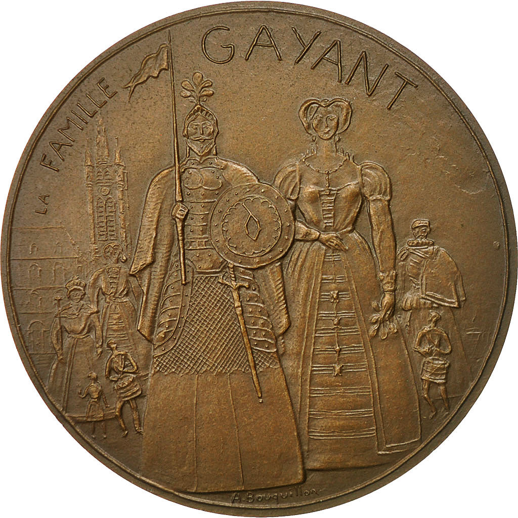 France, Medal, La Fête de Gayant Expo à Douai, 1980, Bouquillon, SUP+, Bronze