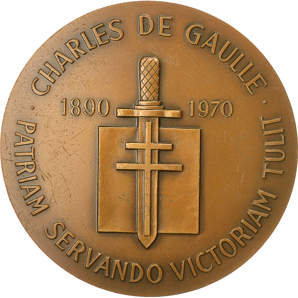 France, Medal, De Gaulle, Au Service de la Patrie, 1978, AU(55-58), Bronze