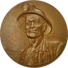 France, Medal, Mines, Charbonnages de France, Houillères de Bassin, 1977