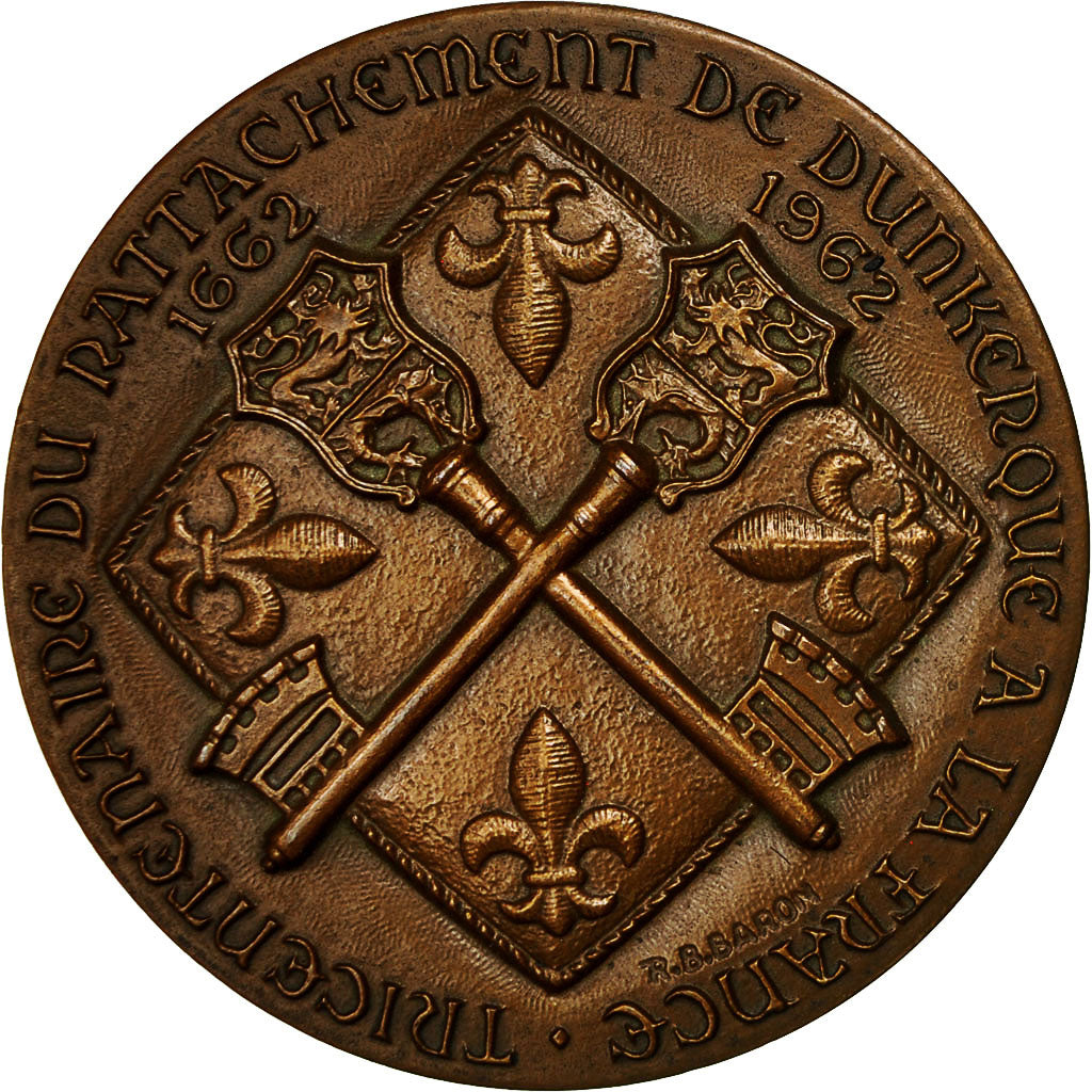 France, Medal, Tricentenaire du Rattachement de Dunkerque à la France, 1962