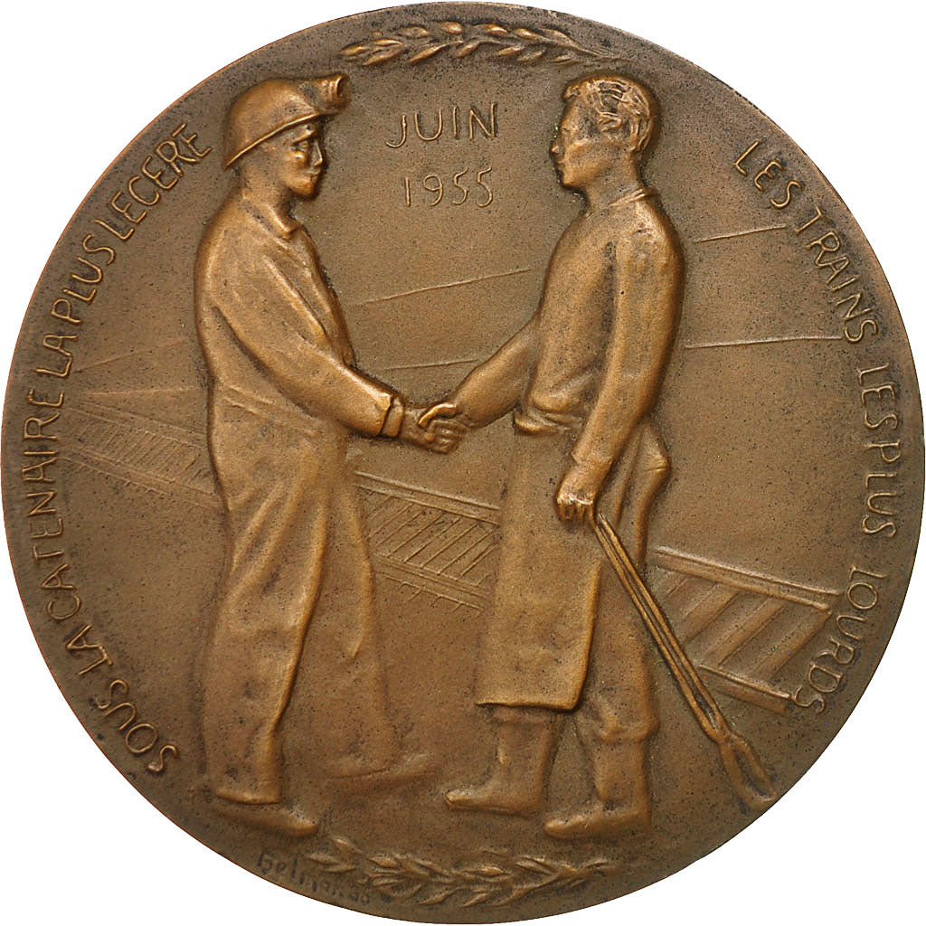 France, Medal, Société Nationale des Chemins de Fer Français, 1955, Belmondo
