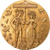 France, Medal, Couple sous Ombrelle, Au Chemin de la Vie, Fleurs, 1975